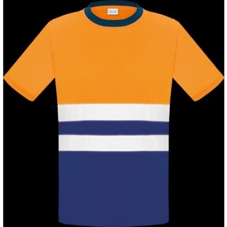 CAMISETA A.V. BICOLOR NARANJA MANGA CORTA L3000 L