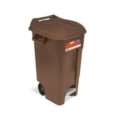 CONTENEDOR JARDIN 120L C/PEDAL MARRON ECO 443237