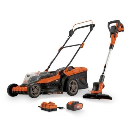 CORTACESPED 40V+CORTABORDES 20V+BATERIA 40V+CARGAD