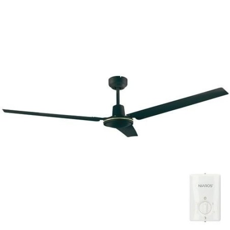 VENTILADOR TECHO SALTOK MANDO Ø142 220-240V NEGRO