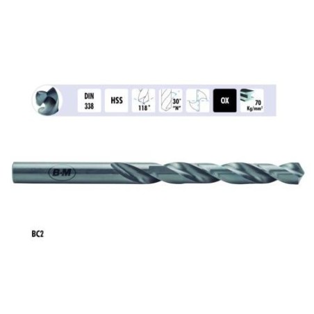 BROCA DIN-338 HSS RECTIFICADA Ø 01,00MM